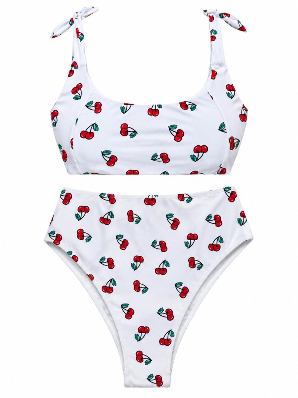 Skinny Dip by Melissa White Cherry Print Bikini Set NWT Size M
